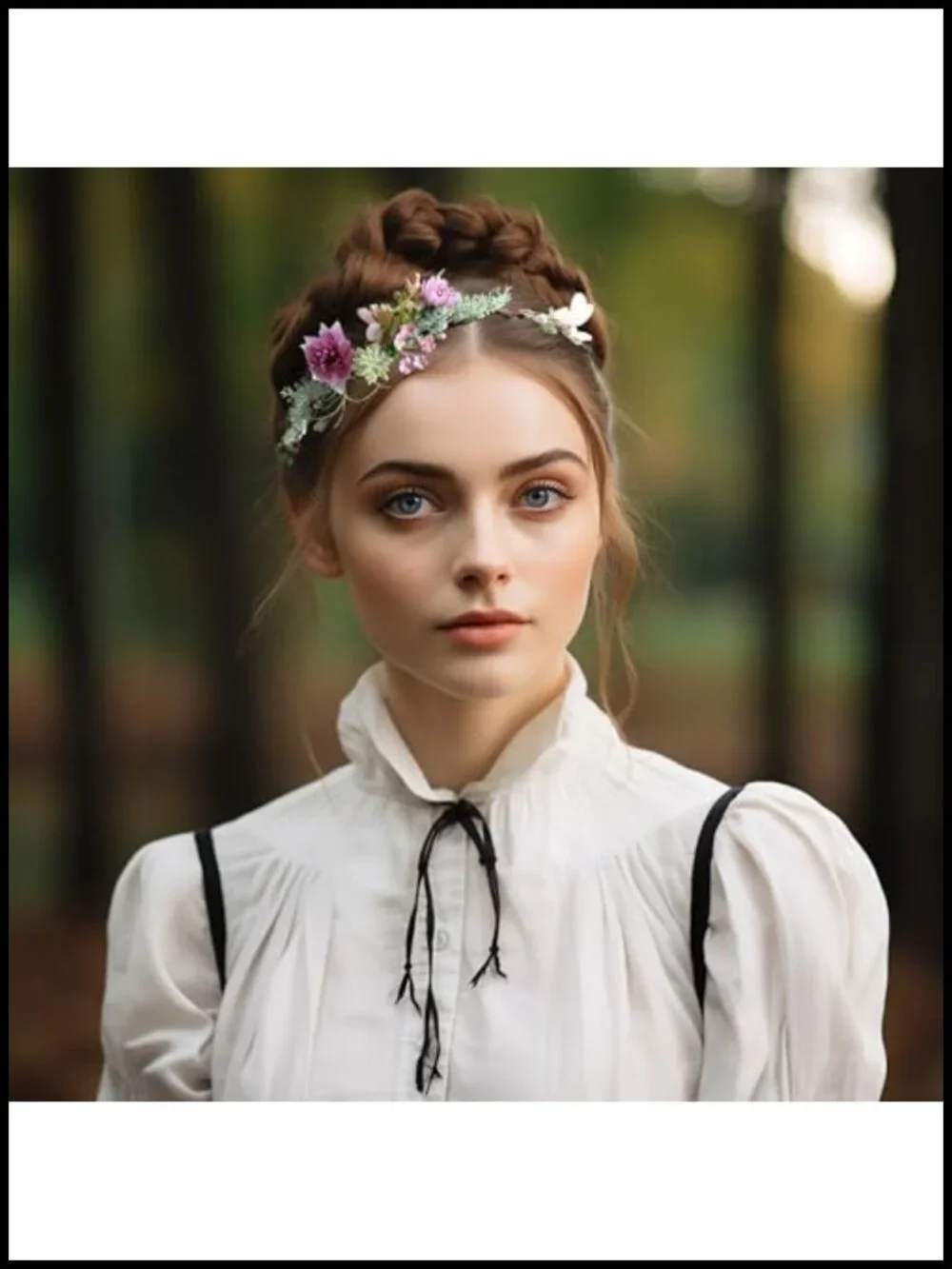 Floral Crown Headband Adjustable Flower Halo Bridal Hair Accessory